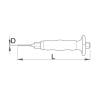 U619761 UNIOR Dorn cu maner de protectie, diametru 4 mm