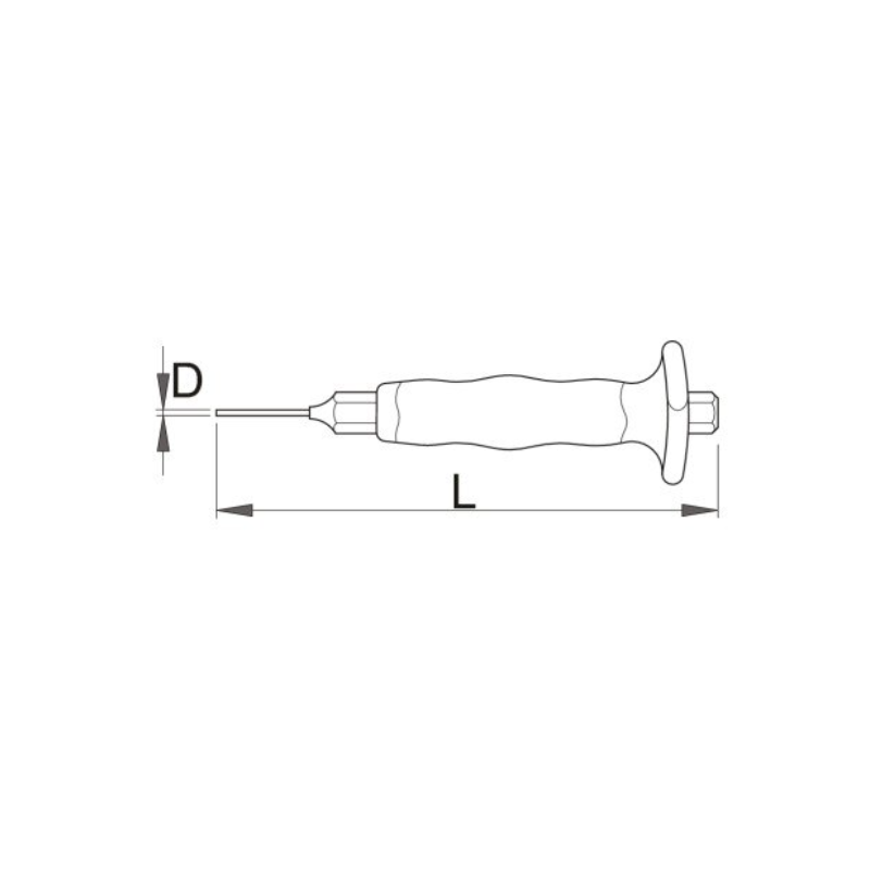 U619762 UNIOR Dorn cu maner de protectie, diametru 5 mm