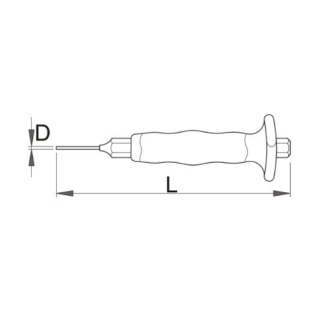 U619762 UNIOR Dorn cu maner de protectie, diametru 5 mm