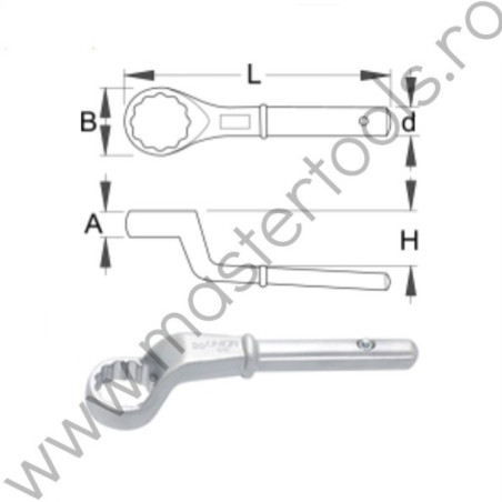 UNIOR Cheie inelara simpla cotita 32 mm