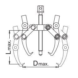 U612603 UNIOR Extractor rulmenti, cu 2 brate glisante, 90 x 90 mm