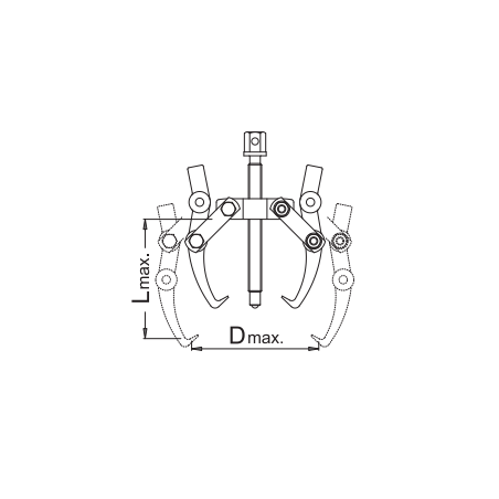 U612603 UNIOR Extractor rulmenti, cu 2 brate glisante, 90 x 90 mm