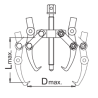 U601763 UNIOR Extractor rulmenti, cu 2 brate glisante, 230 x 190 mm