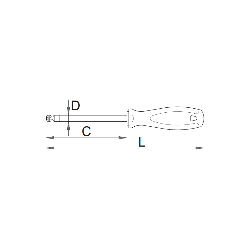 U611719 UNIOR Surubelnita cu cap hexagonal sferic, HEX 5