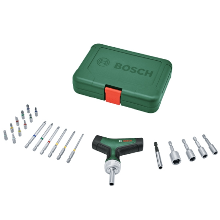 1600A02Z9T BOSCH Set capete de insurubare si chei tubulare,mixte,22 buc