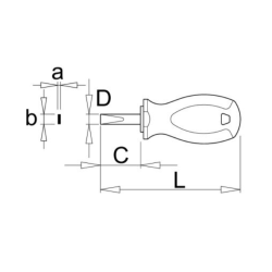 612834 UNIOR Surubelnita scurta 87mm,maner TBI,profil lat de 1.0x5.5mm