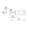 617092 UNIOR Surubelnita scurta 97mm,maner TBI,profil lat de 1.2x6.5mm