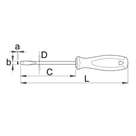 612812 UNIOR Surubelnita dreapta, maner TBI si profil de 0.5x3.0x235mm