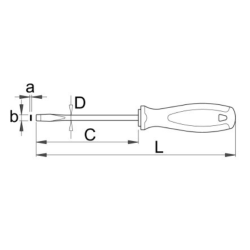 611684 UNIOR Surubelnita electricieni profil drept, SL0.5 x 3.0 x100mm