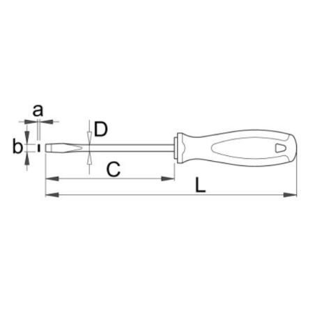 611684 UNIOR Surubelnita electricieni profil drept, SL0.5 x 3.0 x100mm