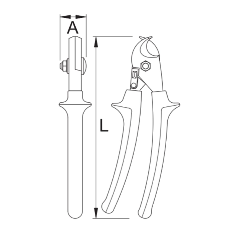 609238 UNIOR 580/1BI Cleste pentru taiat cabluri, 170 mm, 10 mm