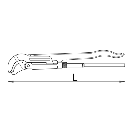 601512 UNIOR Cleste tevi cu gura la 45 forma S, deschider 60 mm
