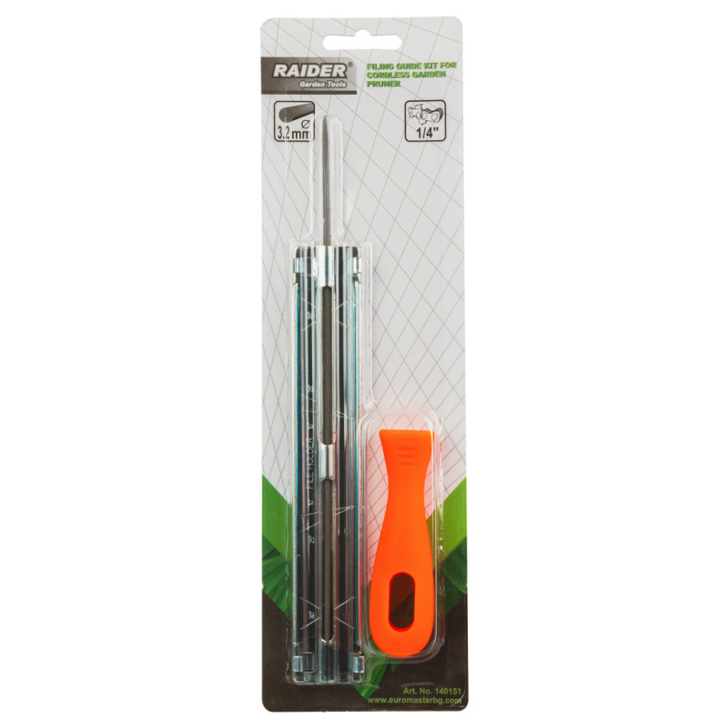 140151 RAIDER Set cu pila diametru 3.2 mm pentru ascutit lant, pas 1/4