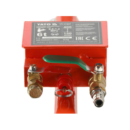 YT-17237 YATO Cric auto pneumatic cu perna, 400mm,6T,roti de transport