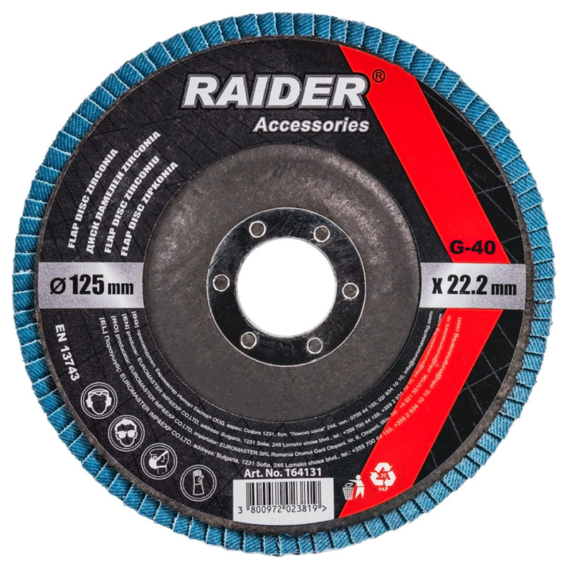 164131 Raider Disc lamelar zirconiu, diametru 125 mm