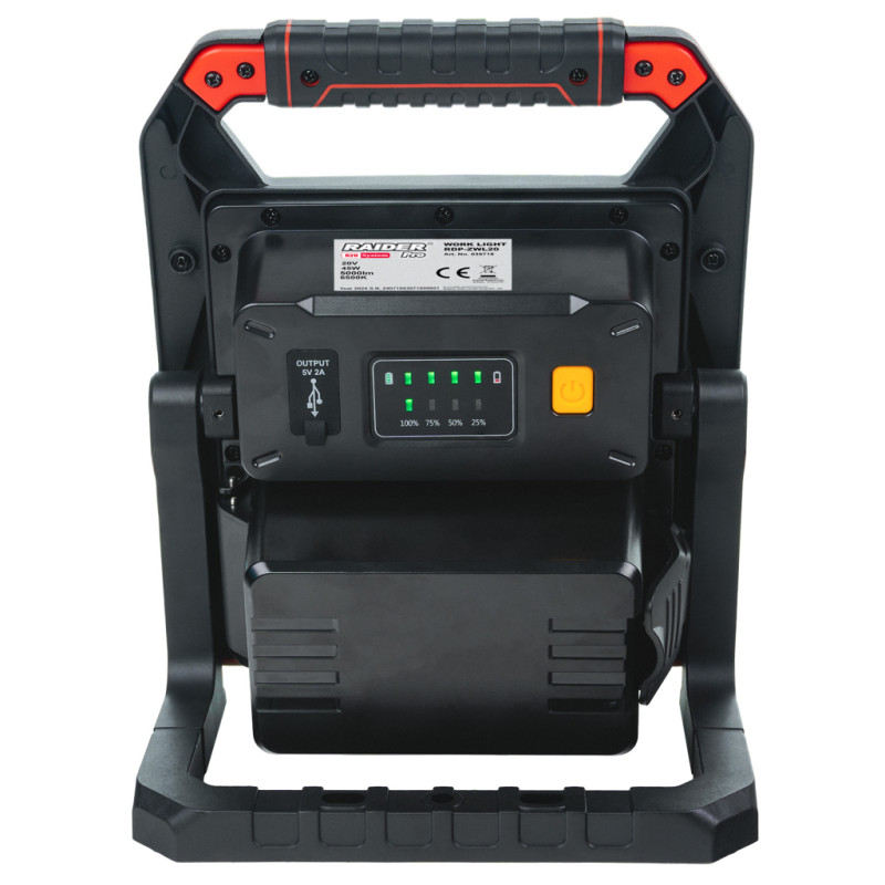 039718 Raider RDP-ZWL20 Lampa de lucru 45W, 5000lm, USB, compatibila cu Li-Ion 20V