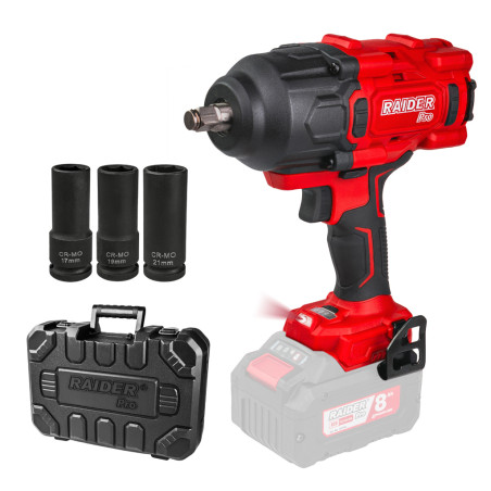 030194 Raider RDP-BBIW20 Masina insurubat cu impact compatibila cu acumulator Li-Ion 20V, cuplu 2000Nm, prindere 1/2