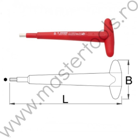 619133 UNIOR Cheie imbus izolata 1000V electricieni, 5 mm, 220TVDE