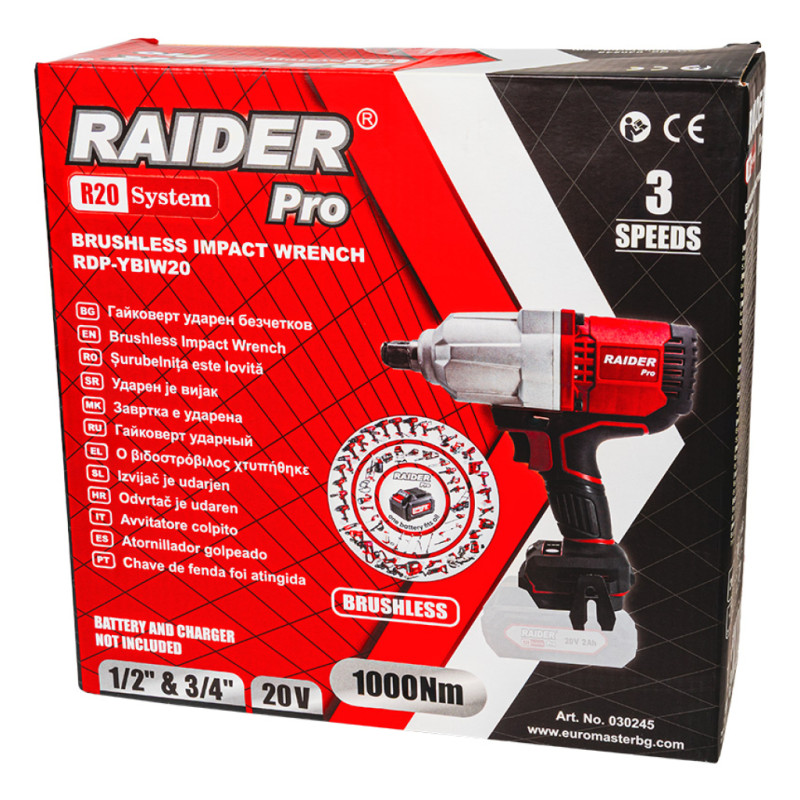 030245 RDP-YBIW20 Bormasina cu impact compatibila cu Li-Ion 20V,1000Nm,3/4"
