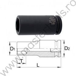 607938 UNIOR Cheie tubulara lunga de impact prindere patrat 3/4",24 mm