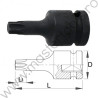 612878 UNIOR Cheie bit impact cu profil TORX prindere patrat 1/2",T55