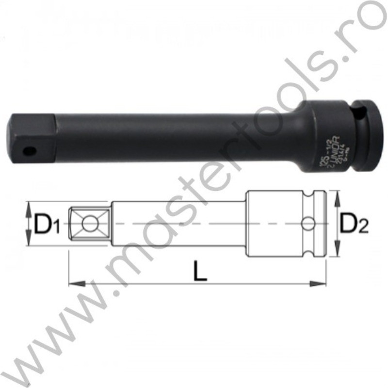 603977 UNIOR Prelungitor de impact 1/2", 125 mm, 231.4/5