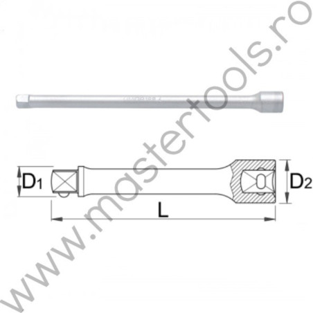 600827 UNIOR Prelungitor patrat 1/4", 150 mm, 188.4/2