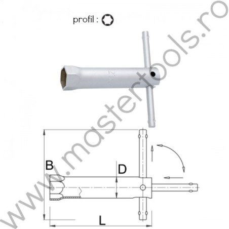 607956 UNIOR Cheie de bujii, 19 mm, 185/2