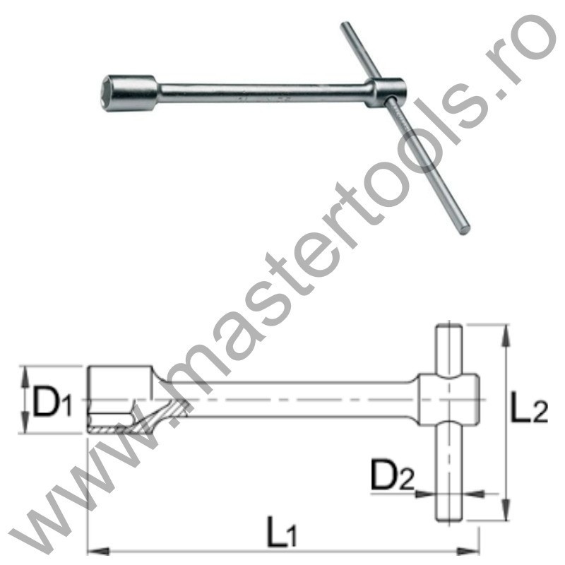 600789 UNIOR Cheie in T pentru roti, 27 mm, 212/2