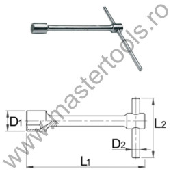 600790 UNIOR Cheie in T pentru roti, 30 mm, 212/2