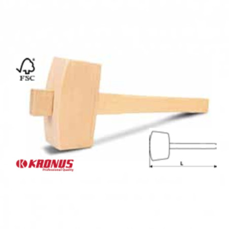 902759 KRONUS Ciocan de lemn pentru dulgherie 80 mm, 315 mm, 7053