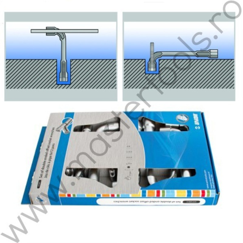 620582 UNIOR Set de chei tubulare tip pipa, 11 piese, 176CS11