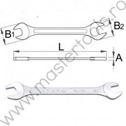 605352 UNIOR Cheie fixa dubla, 1/2" x 9/16", 110/1
