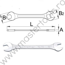600101 UNIOR Cheie fixa dubla, 34x36 mm, 110/1