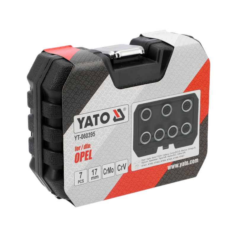 YT-060395 YATO Set de tubulare pentru suruburi de siguranta Opel, 7 piese