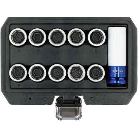 YT-060396 YATO Set tubulare pentru prezoane siguranta Toyota, 11 piese