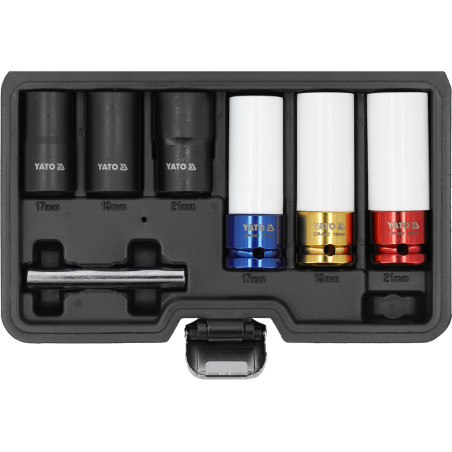 YT-10559 YATO Set de tubulare de impact pentru roti din aluminiu, 7 piese