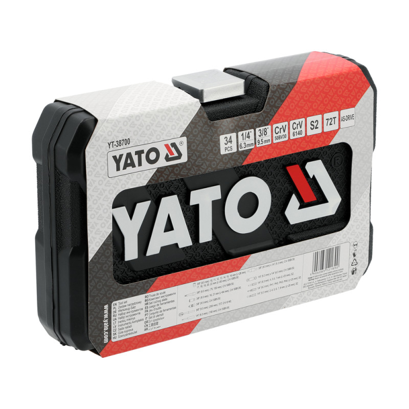 YT-38700 YATO Trusa de scule 1/4" si 3/8", 34 de piese