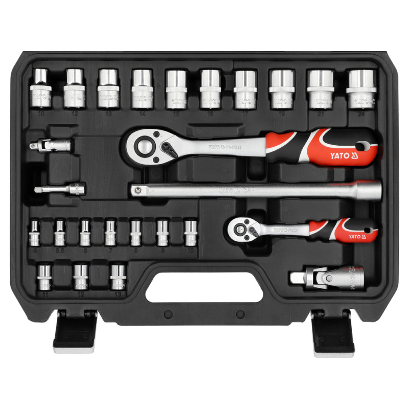 YT-38785 YATO Trusa de scule 1/4" si 3/8", 92 de piese