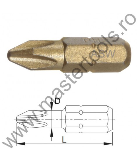U12033 ASW Bit hexagonal 1/4", Forma C 6.3, 1200 DC, PH3