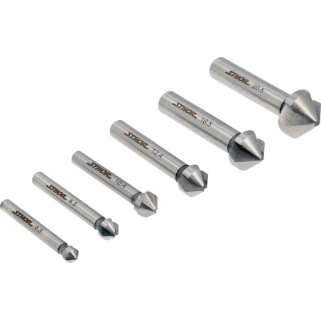 22710 STHOR Set 6 zencuitoare pentru metal,diametre freze conice 6.3-20.5mm