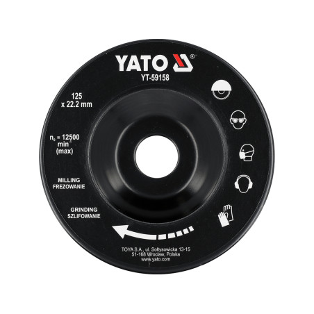 YT-59158 YATO Disc raspel plat pentru lemn, diametru 125 mm