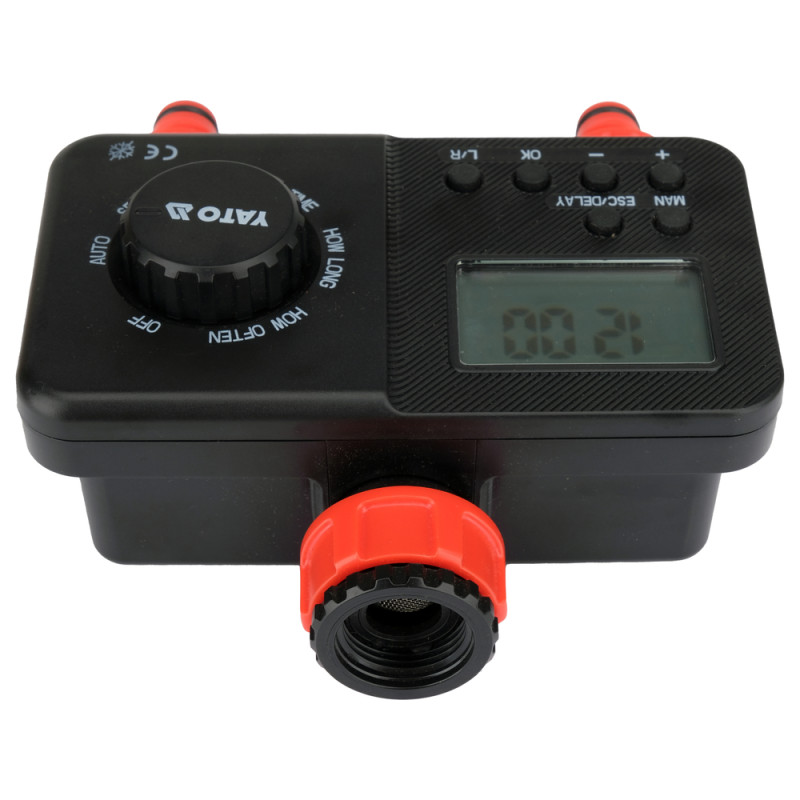YT-90201 YATO Controler irigatii, LCD, adaptor robinet cu reductie 3/4” si 1”