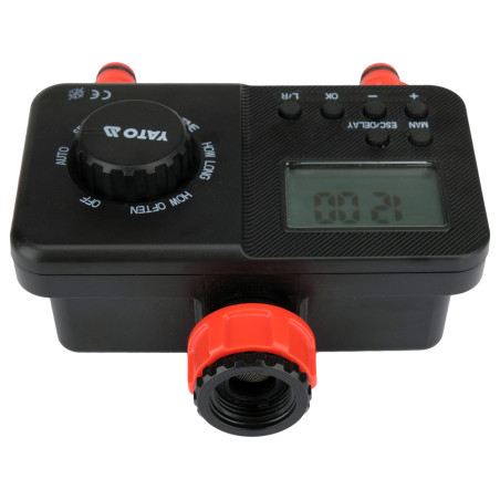 YT-90201 YATO Controler irigatii, LCD, adaptor robinet cu reductie 3/4” si 1”
