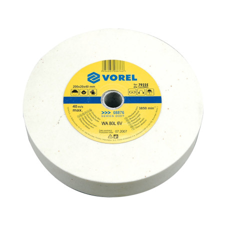 08876 VOREL Disc abraziv pentru polizor de banc 200x20x40 mm
