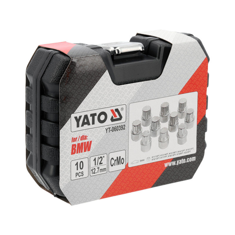 YT-060392 YATO Chei antifurt roti BMW, 1/2" (12,7 mm), 10 piese