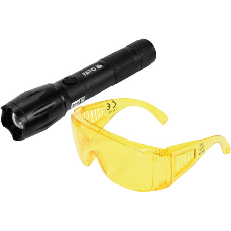 YT-08587 YATO Set lanterna UV LED si ochelari 1W