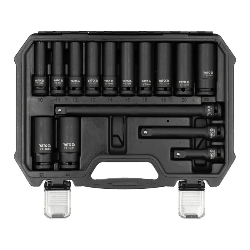 YT-10566 YATO Set 18 chei tubulare de impact 1/2", CrMo
