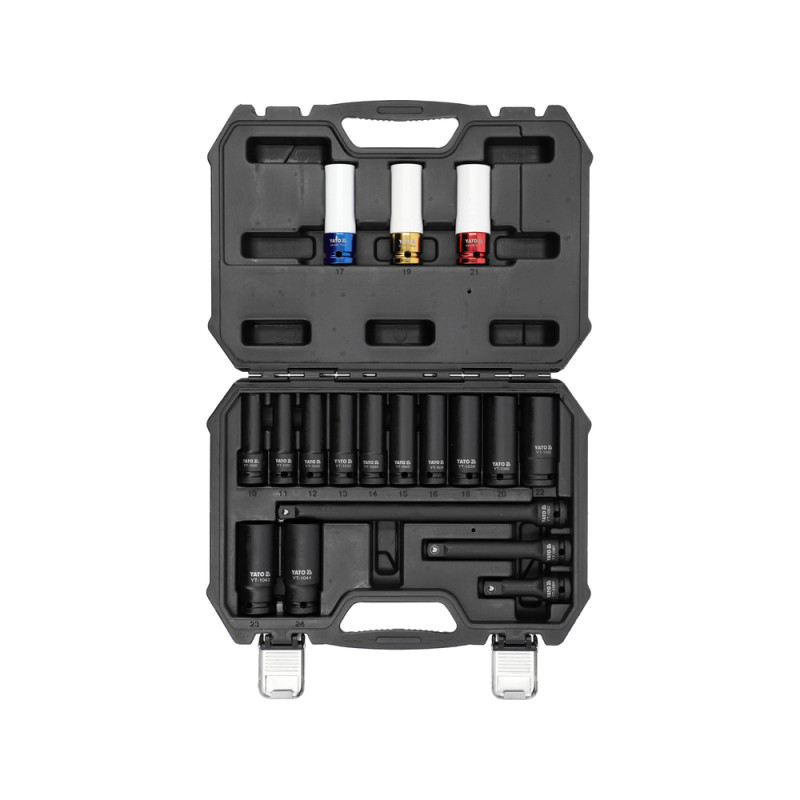 YT-10566 YATO Set 18 chei tubulare de impact 1/2", CrMo