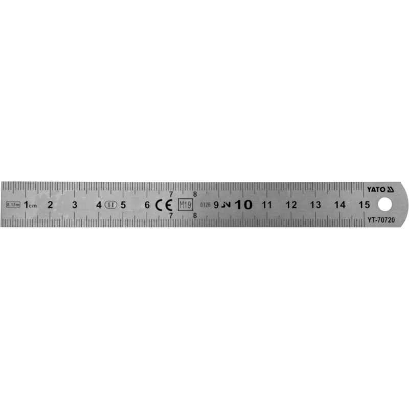 YT-70720 YATO Rigla otel inoxidabil, lungime 150 mm
